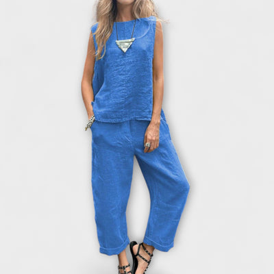 Jennifer  ｜Uvoľnený outfit z bavlny a ľanu