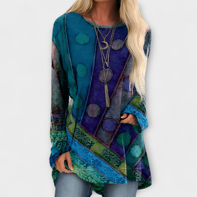 Katarina  ｜Štýlová dámska blúzka s etnickým potlačou