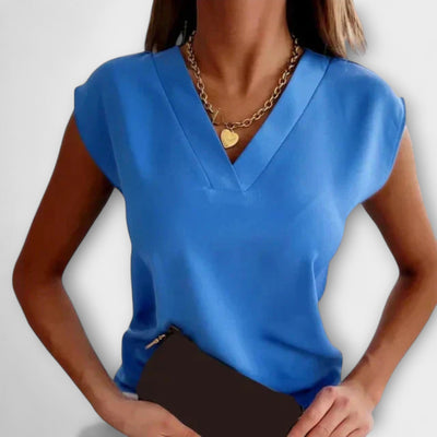 Eliška  ｜Dámske letné tričko s V-výstrihom a voľnými rukávmi