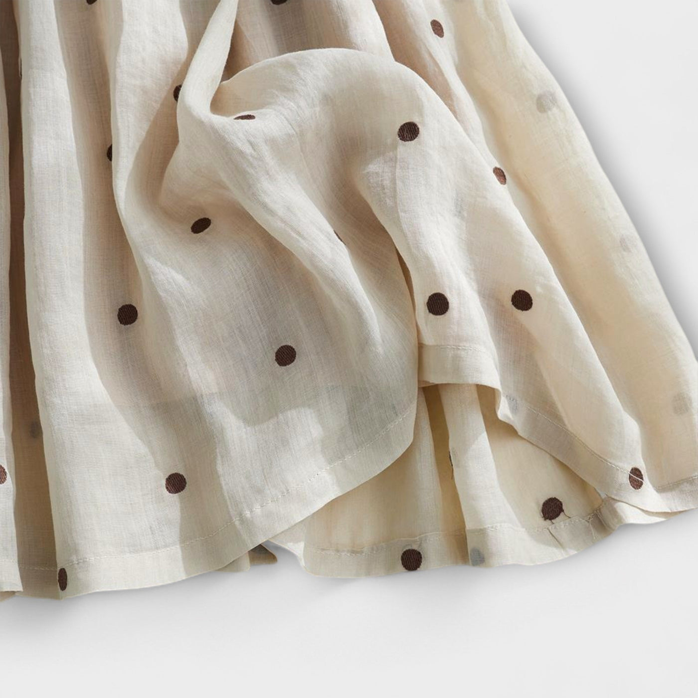 Daniela  ｜Hravá bodkovaná sukňa z bavlny a ľanu