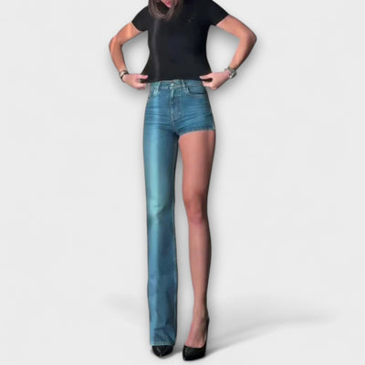 Astra ｜ Trendové asymetrické denimové šortky s jedným ramienkom