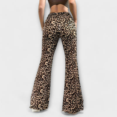 Alžbeta ｜Leopard Bootcut Nohavice