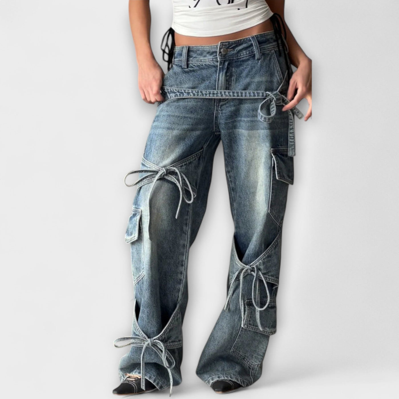 Paloma  ｜ Utility Denim Jeans s detailom uzla