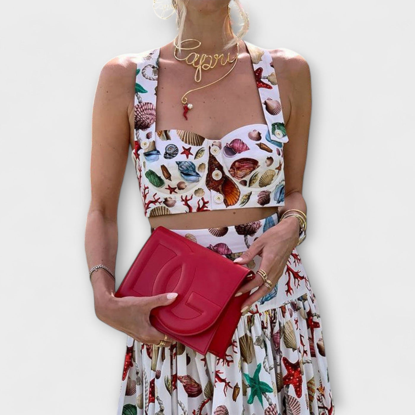 Heather ｜ Štýlová dvojdielna súprava s sukňou