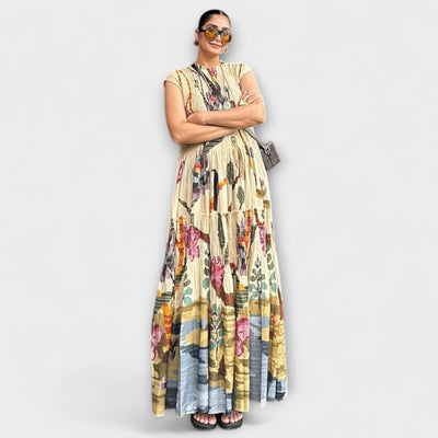 Evka  ｜Elegantné plisované šaty s dlhým rukávom