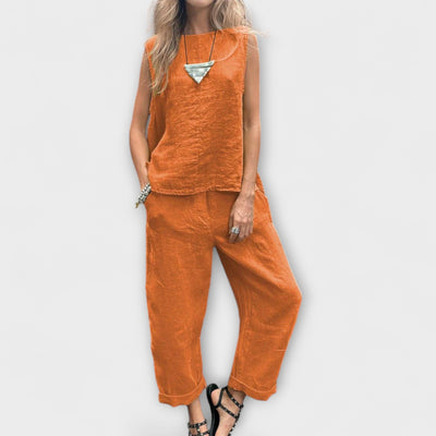 Jennifer  ｜Uvoľnený outfit z bavlny a ľanu