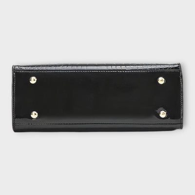 Monika  ｜Lesklá kabelka s krokodílim vzorom