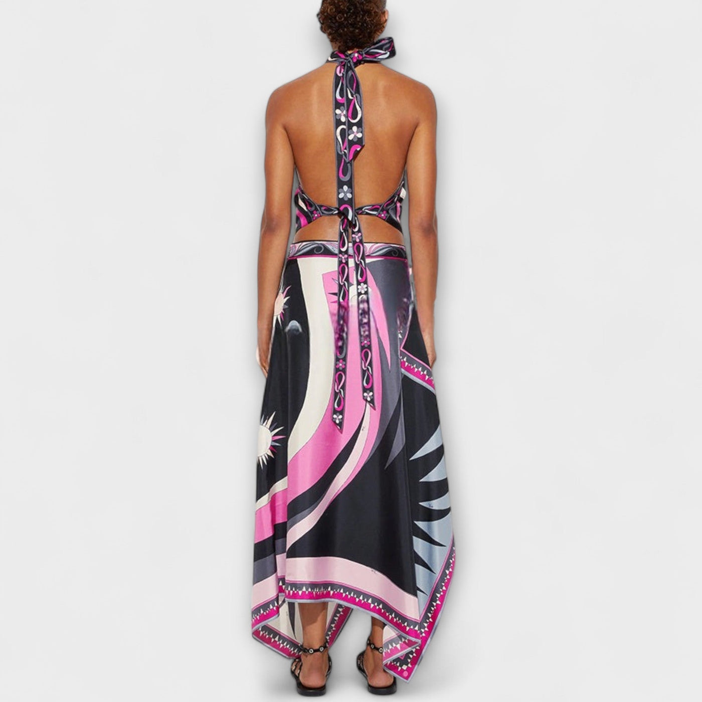 Everly  ｜ Sada z topu s náprsenkou a asymetrickej midi sukne