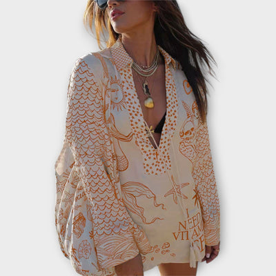 Liv  ｜Saténový set s kvapkami a šortkami