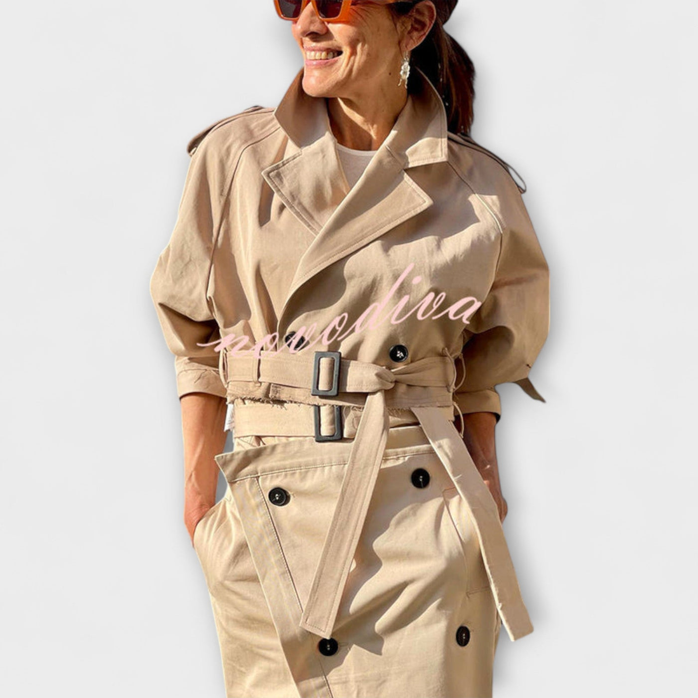 Lyra ｜ Elegantná bunda s midi sukňou a vreckami