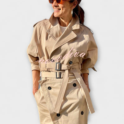 Lyra ｜ Elegantná bunda s midi sukňou a vreckami