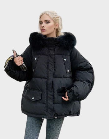 Božena  ｜ ŠTÝLOVÁ PREŠÍVANÁ BUNDA S KOŽUŠINOVÝM LEMOM