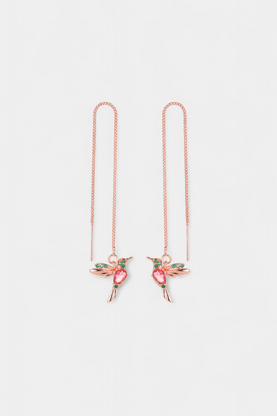 NÁUŠNICE S MOTÍVOM PTÁČIKA A MIXOVANÝCH ZIRKÓNOV