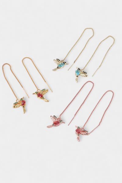 NÁUŠNICE S MOTÍVOM PTÁČIKA A MIXOVANÝCH ZIRKÓNOV