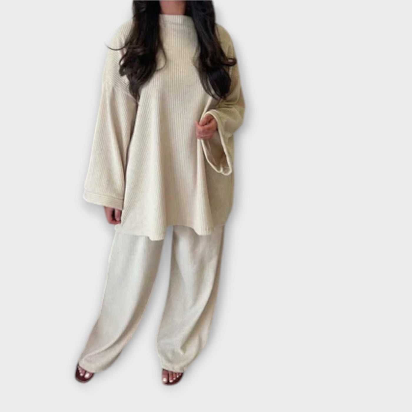 Ingrid  ｜Set v nadmernej veľkosti - Rífsovaný štýl