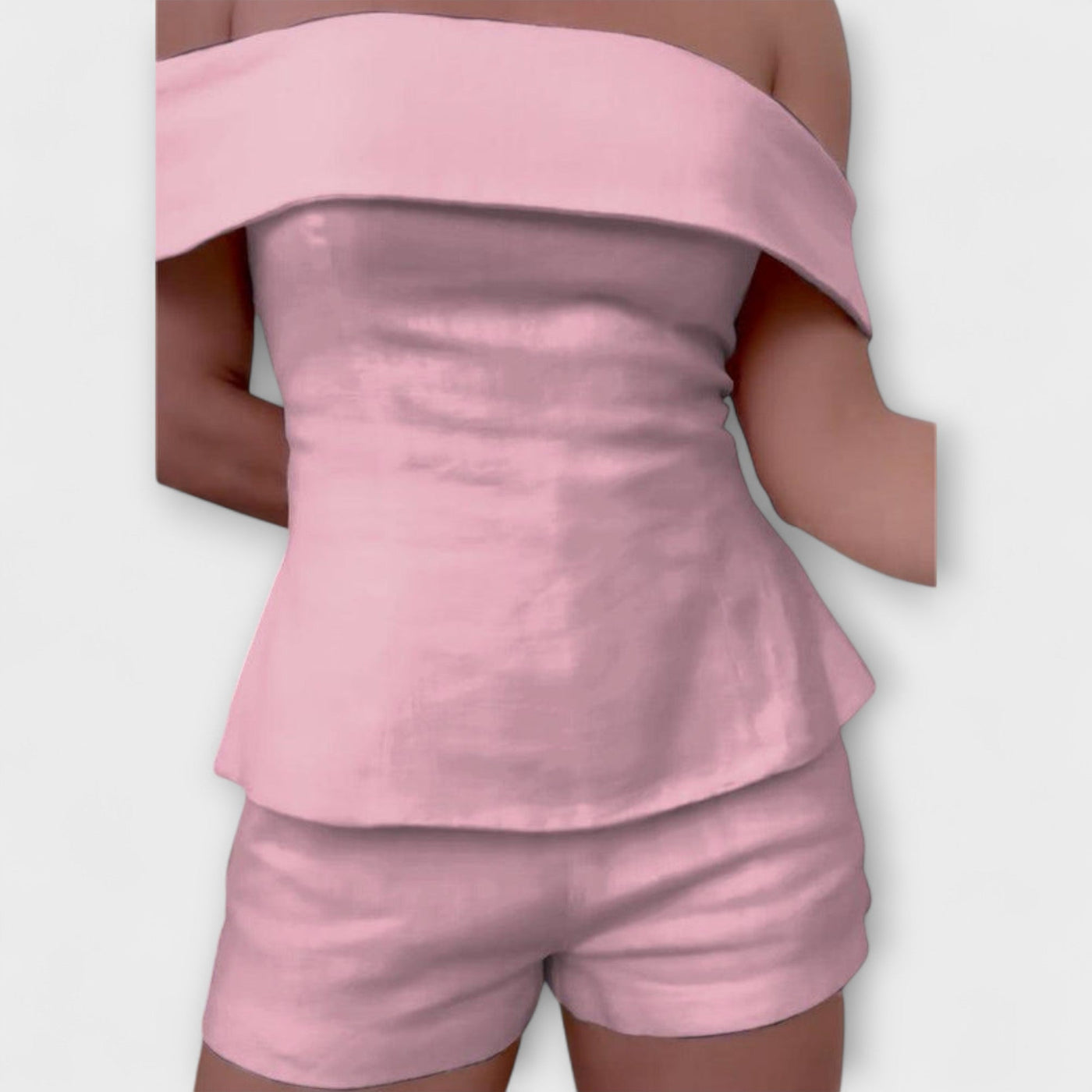 Olivia  ｜Biely bavlneno-ľanový dvojdielny set